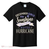 December Girls Are Sunshine Mixed With Hurricane Kids T-Shirt thumb 0