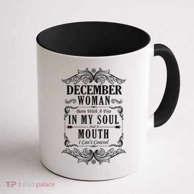 December Woman Funny Birthday Coffee Mug back
