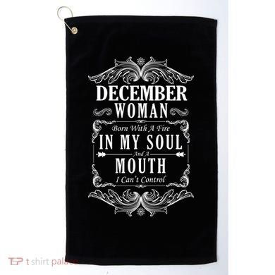 December Woman Funny Birthday Golf Towel