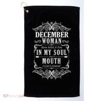 December Woman Funny Birthday Golf Towel thumb 0