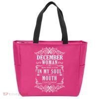 December Woman Funny Birthday Tote Bag thumb 0