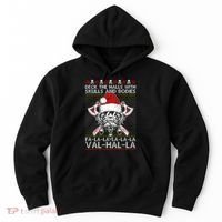 Deck The Halls Skulls Bodies Vikings Santa Ugly Christmas Sweater Hoodie thumb 0