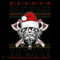 Deck The Halls Skulls Bodies Vikings Santa Ugly Christmas Sweater Coffee Mug thumb 5