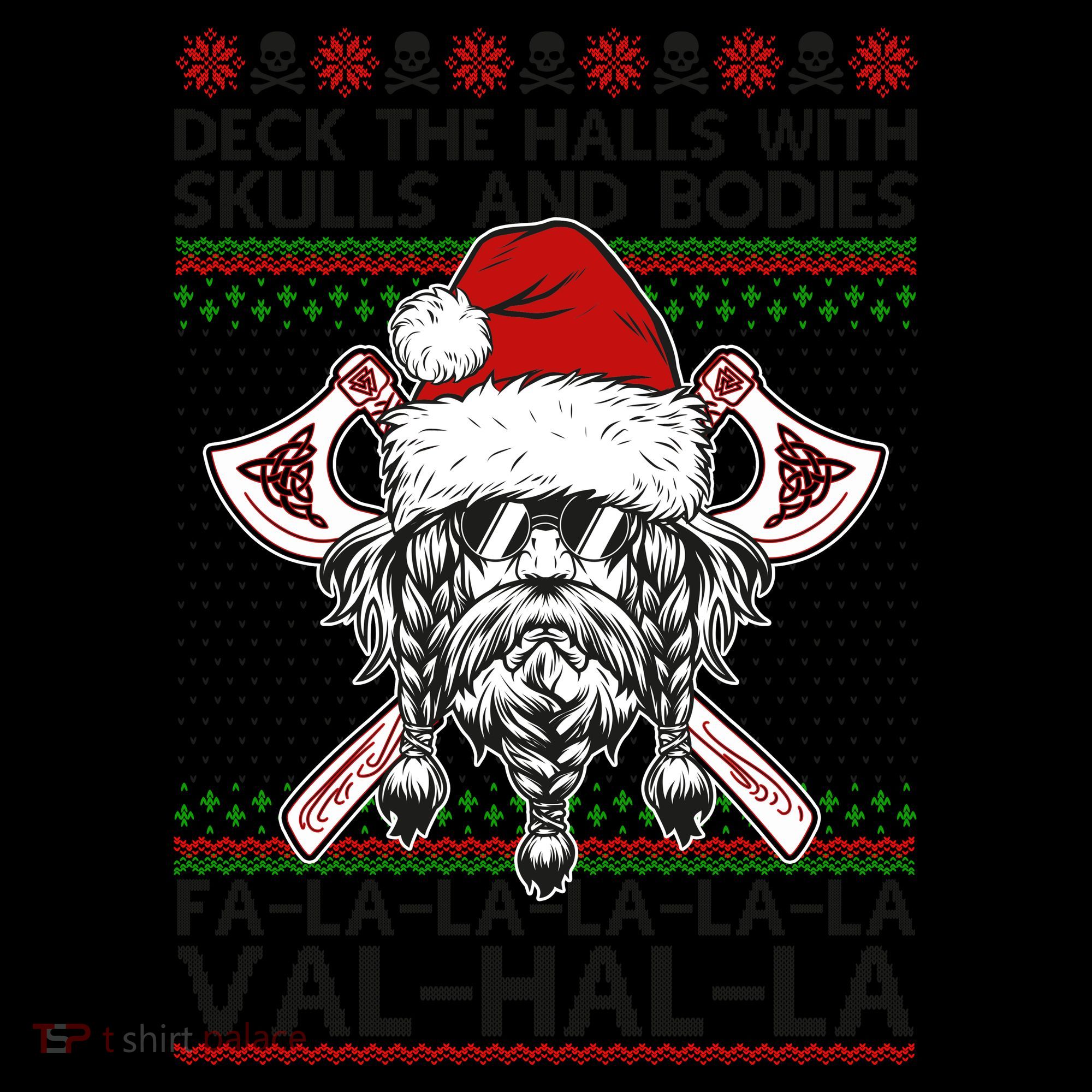 Deck The Halls Skulls Bodies Vikings Santa Ugly Christmas Sweater Coffee Mug