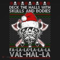 Deck The Halls Skulls Bodies Vikings Santa Ugly Christmas Sweater Baby Bodysuit thumb 2
