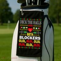 Deck The Halls With Beta Blockers Olol Golf Towel thumb 2