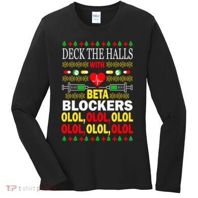 Deck The Halls With Beta Blockers Olol Women's Long Sleeve Shirt