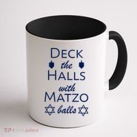 Deck The Halls With Matzo Balls Coffee Mug thumb 1