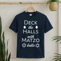 Deck The Halls With Matzo Balls T-Shirt thumb 2