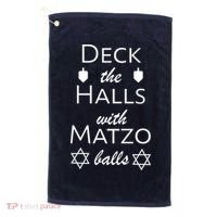 Deck The Halls With Matzo Balls Golf Towel thumb 0