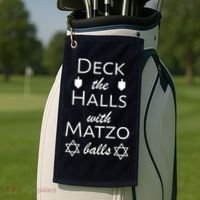 Deck The Halls With Matzo Balls Golf Towel thumb 2