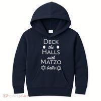 Deck The Halls With Matzo Balls Kids Hoodie thumb 0