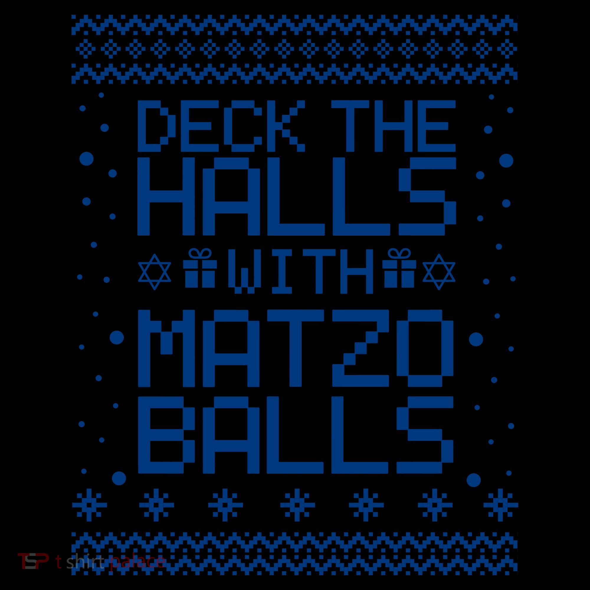 Deck The Halls With Matzo Balls Funny Hanukkah Ugly Coffee Mug