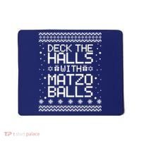 Deck The Halls With Matzo Balls Funny Hanukkah Ugly Mousepad thumb 0