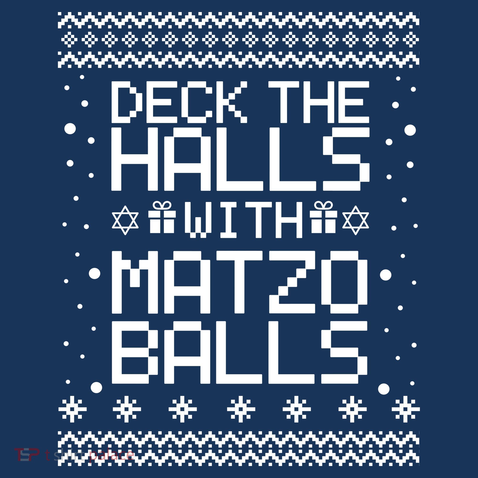 Deck The Halls With Matzo Balls Funny Hanukkah Ugly Baby Bodysuit
