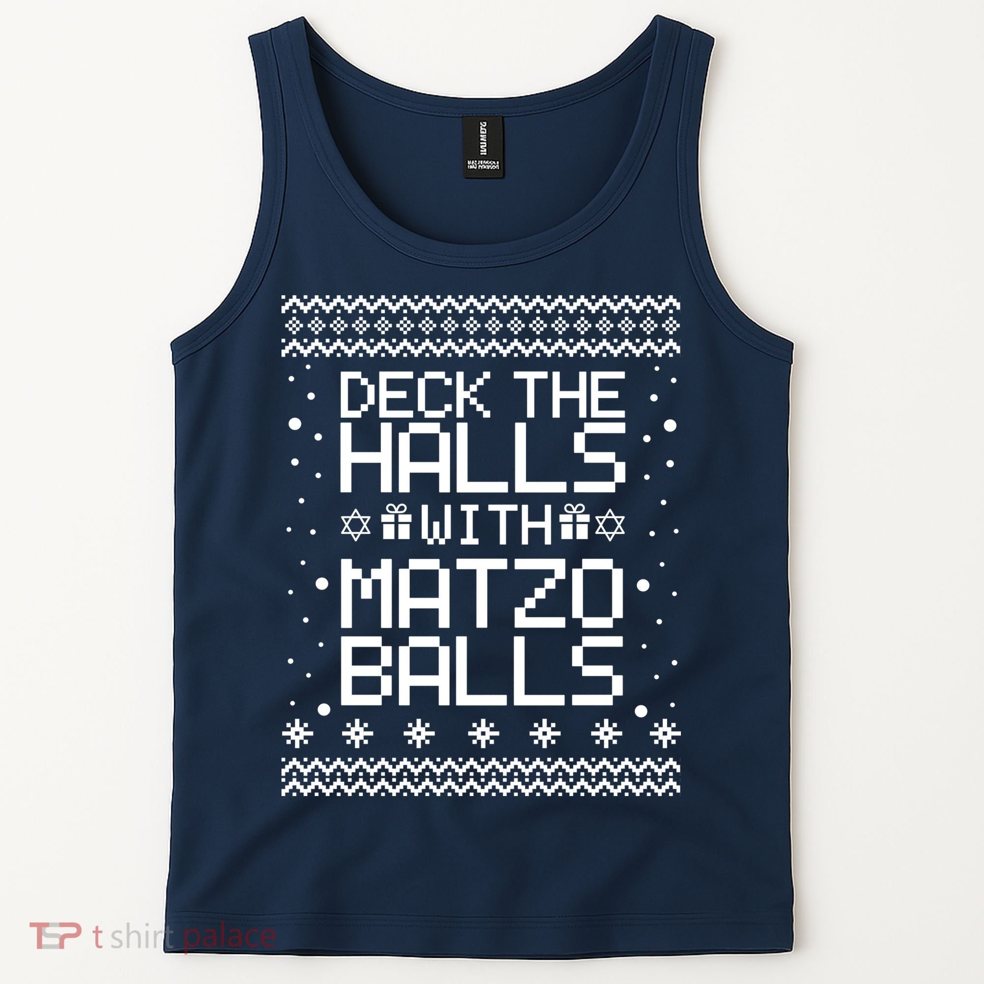 Deck The Halls With Matzo Balls Funny Hanukkah Ugly Tank Top