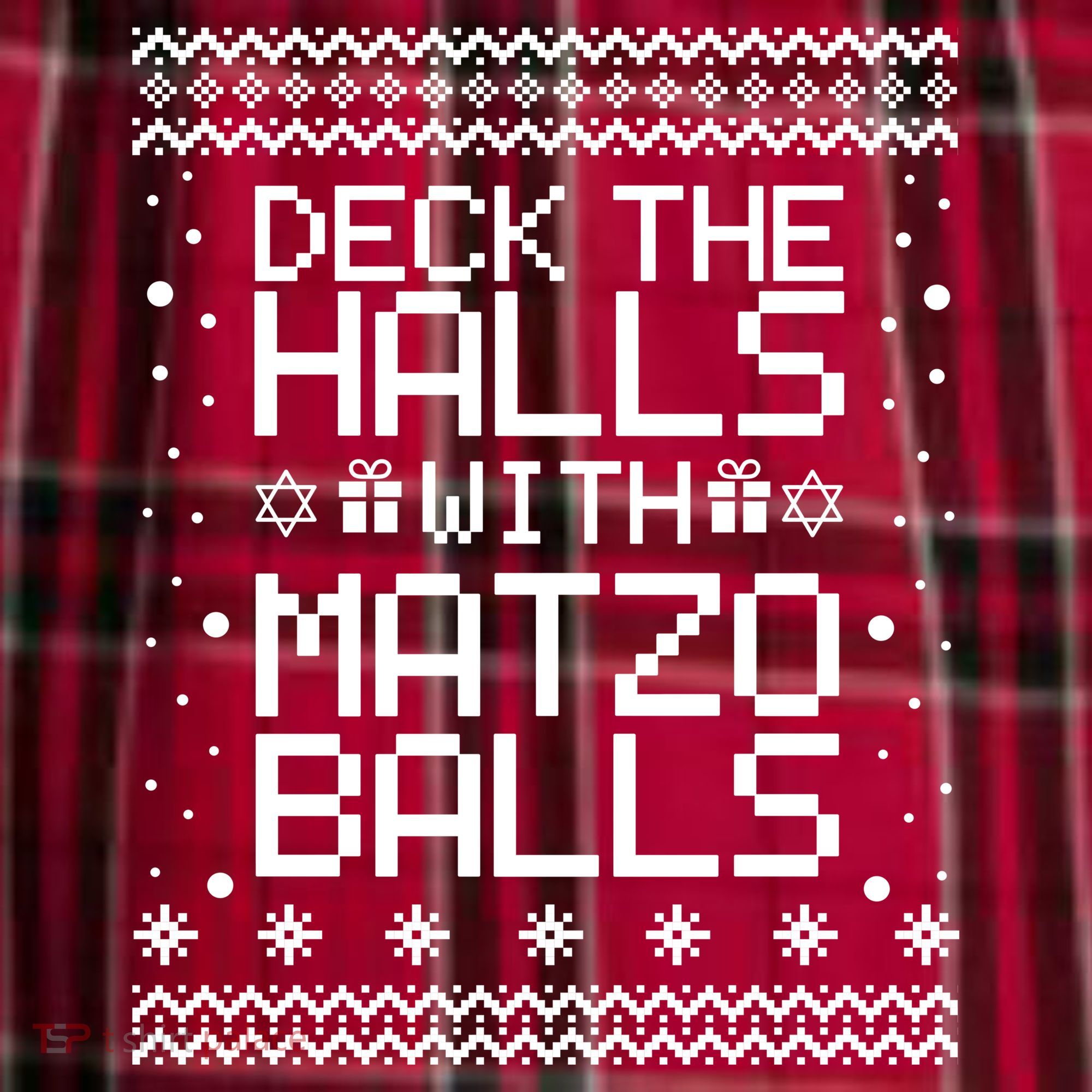 Deck The Halls With Matzo Balls Funny Hanukkah Ugly Women's Flannel Plaid Pajama Pants