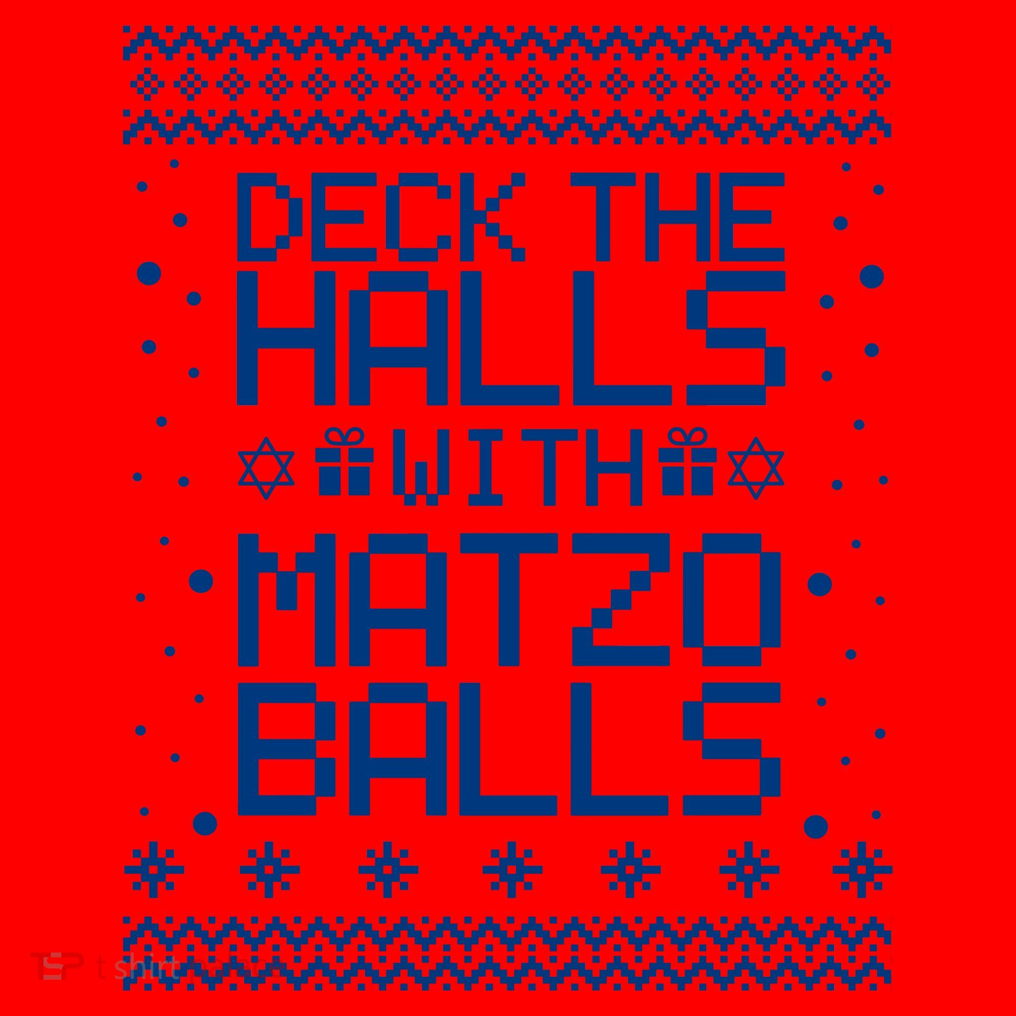 Deck The Halls With Matzo Balls Funny Hanukkah Ugly Santa Hat
