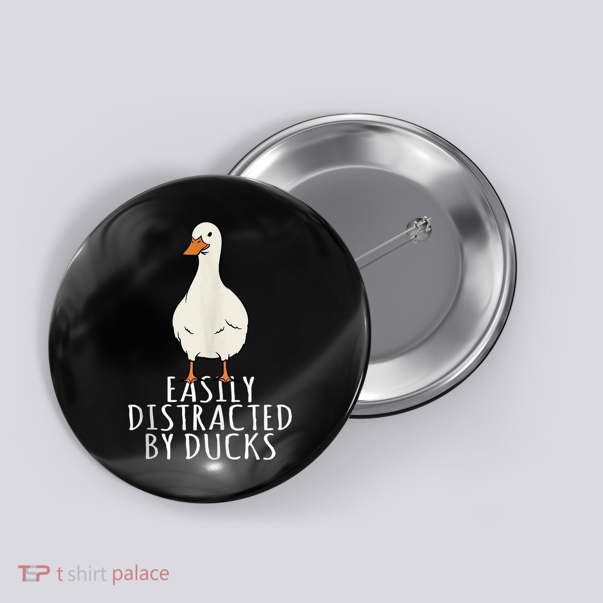 Duck Easily Distracted By Ducks Button