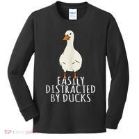 Duck Easily Distracted By Ducks Kids Long Sleeve Shirt thumb 0