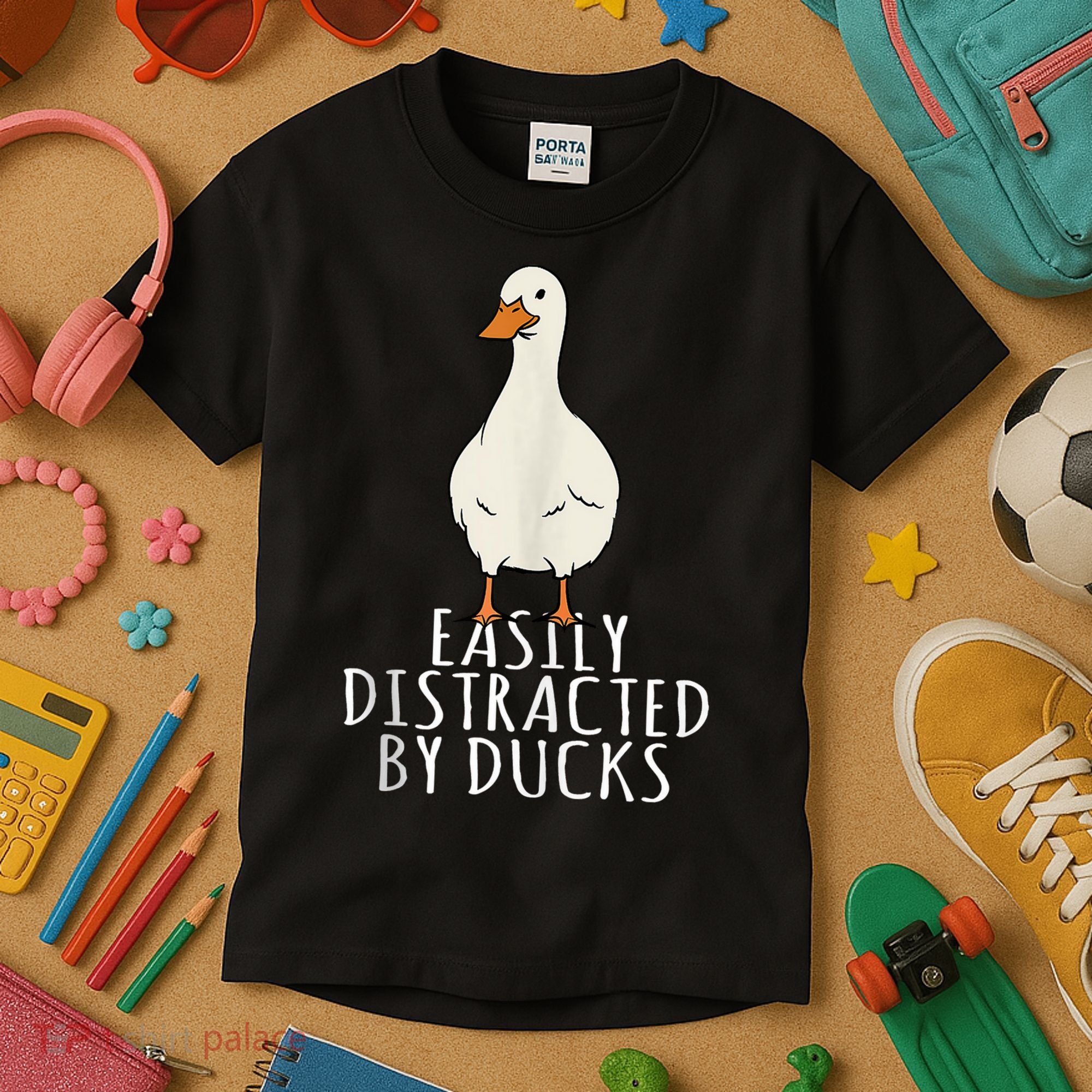 Duck Easily Distracted By Ducks Kids T-Shirt