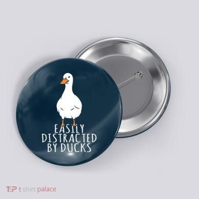 Duck Easily Distracted By Ducks Button