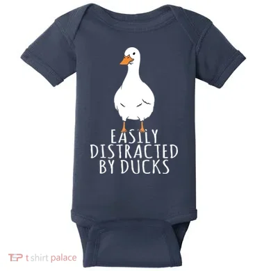 Duck Easily Distracted By Ducks Baby Bodysuit