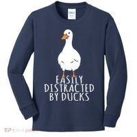Duck Easily Distracted By Ducks Kids Long Sleeve Shirt thumb 0