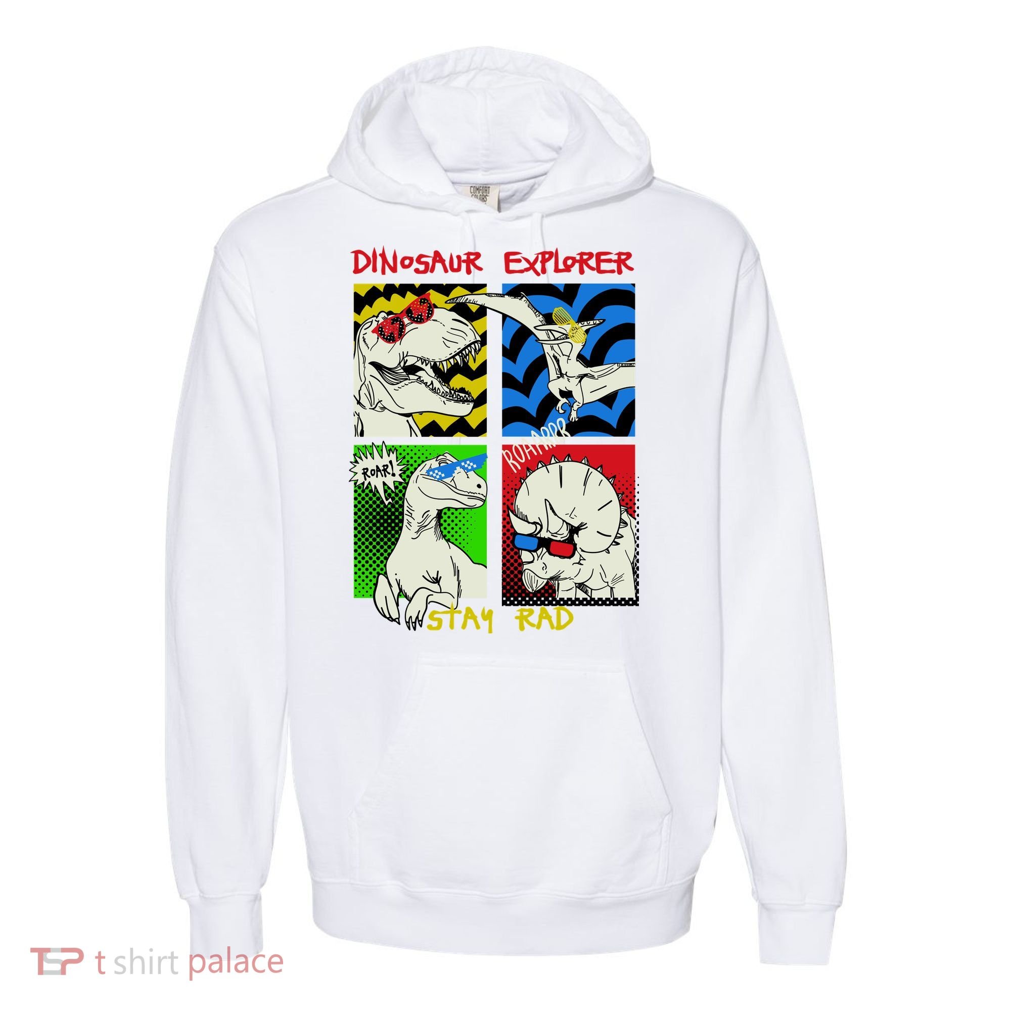 Dinosaur Explorer Comfort Colors Garment-Dyed Hooded Sweatshirt