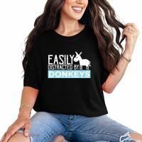 Donkeys Easily Distracted Donkey Gifts For Donkey Lovers Comfort Colors T-Shirt thumb 0