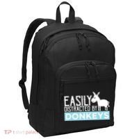 Donkeys Easily Distracted Donkey Gifts For Donkey Lovers Port Authority Basic Backpack thumb 0