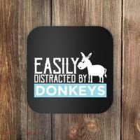 Donkeys Easily Distracted Donkey Gifts For Donkey Lovers Coaster thumb 0