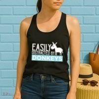 Donkeys Easily Distracted Donkey Gifts For Donkey Lovers Women's Tank Top thumb 2