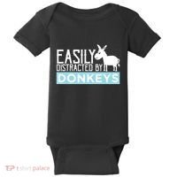 Donkeys Easily Distracted Donkey Gifts For Donkey Lovers Baby Bodysuit thumb 0