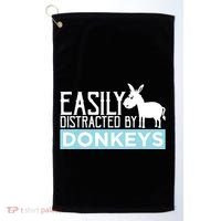 Donkeys Easily Distracted Donkey Gifts For Donkey Lovers Golf Towel thumb 0
