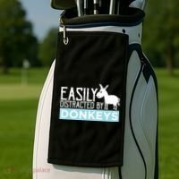 Donkeys Easily Distracted Donkey Gifts For Donkey Lovers Golf Towel thumb 2