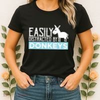 Donkeys Easily Distracted Donkey Gifts For Donkey Lovers Women's T-Shirt thumb 2