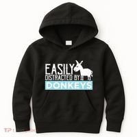 Donkeys Easily Distracted Donkey Gifts For Donkey Lovers Kids Hoodie thumb 0