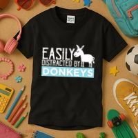 Donkeys Easily Distracted Donkey Gifts For Donkey Lovers Kids T-Shirt thumb 3