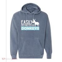 Donkeys Easily Distracted Donkey Gifts For Donkey Lovers Comfort Colors Garment-Dyed Hooded Sweatshirt thumb 0