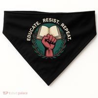 Defend Education Educate Resist Repeat USA-Made Doggie Bandana thumb 0