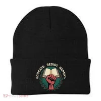 Defend Education Educate Resist Repeat Beanie thumb 0