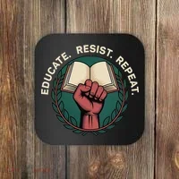 Defend Education Educate Resist Repeat Coaster thumb 0