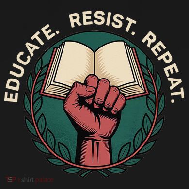 Defend Education Educate Resist Repeat Ladies PosiCharge Competitor Racerback Tank