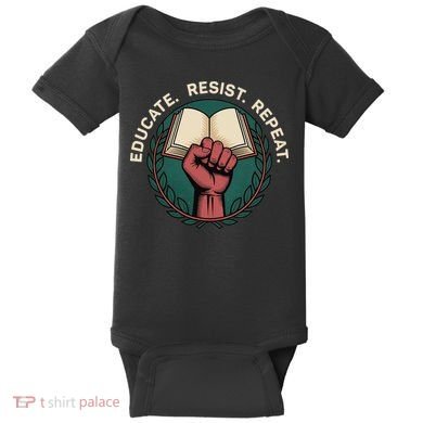 Defend Education Educate Resist Repeat Baby Bodysuit