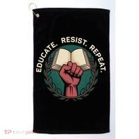 Defend Education Educate Resist Repeat Golf Towel thumb 0