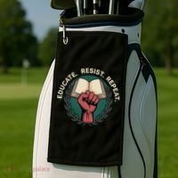 Defend Education Educate Resist Repeat Golf Towel thumb 2