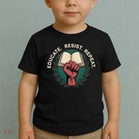 Defend Education Educate Resist Repeat Toddler T-Shirt thumb 2