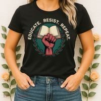 Defend Education Educate Resist Repeat Women's T-Shirt thumb 2