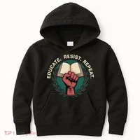 Defend Education Educate Resist Repeat Kids Hoodie thumb 0